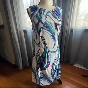 Abstract Print Sleeveless Dress
